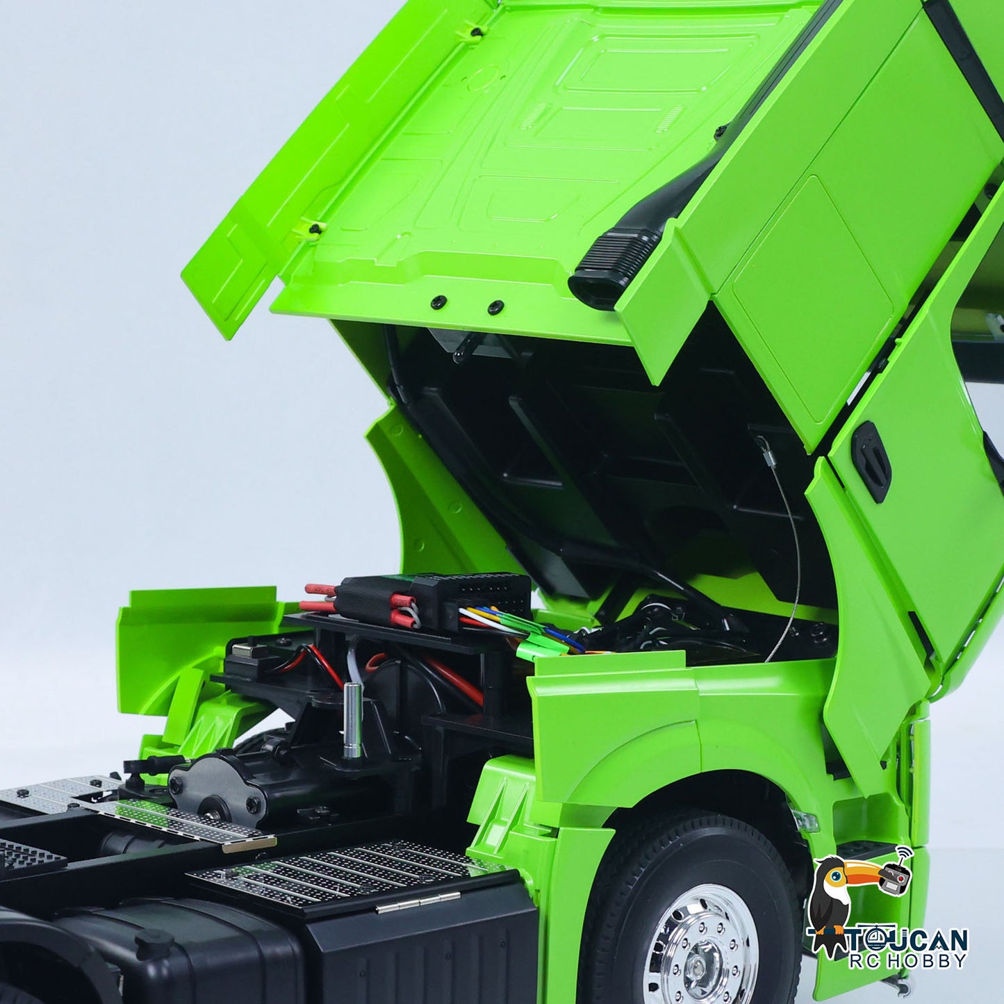 1/14 6*4 RC Tractor Truck 3363 Remote Control Lorry Car Model 540 Brushed Motor 60A ESC Openable Door Flysky I6S Radio RTR