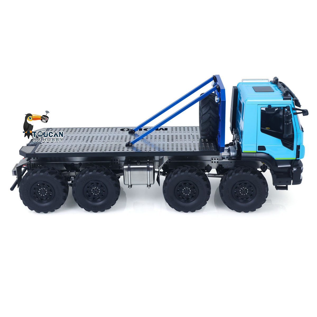MD 1/14 8x8 Metal RC Rock Crawler Climbing Flatbed Truck 2-Speed Gearbox FlySky ST8 Remote Control Electric Winch Model