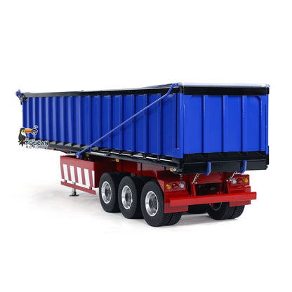 TOUCAN RC HOBBY 1/14 Metal 3 Axles Hydraulic Dump Trailers with Electric Tarpaulin for RC Tractor Trucks Remote Control Excavator Model