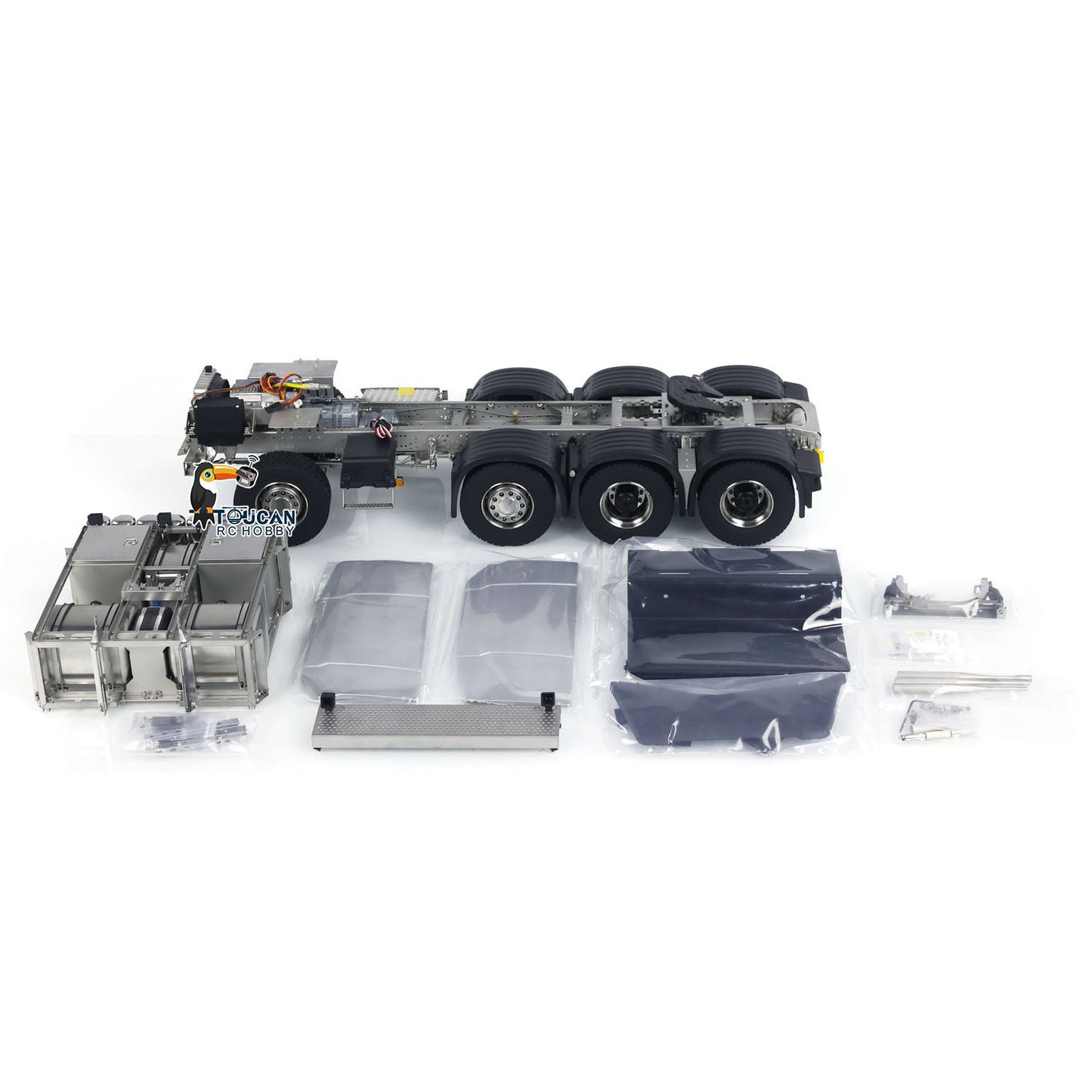 8x8 770 1/14 Metallchassis für RC Traktor LKW Modell 3-Gang-Getriebe Differentialsperre Achsen DIY Modell Motor