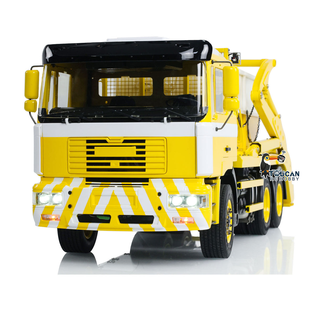 1/14 RC Hydraulischer Absetzkipper VL18U F2000 Metall-Schwingarm Beladenes Muldenkipper-Modell 4-Wege-Umkehrventil 2-Gang-Getriebe Ton Licht