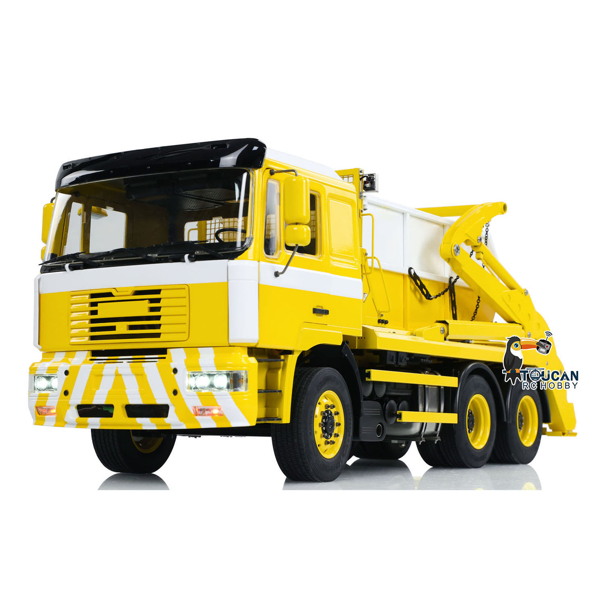 1/14 RC Hydraulischer Absetzkipper VL18U F2000 Metall-Schwingarm Beladenes Muldenkipper-Modell 4-Wege-Umkehrventil 2-Gang-Getriebe Ton Licht