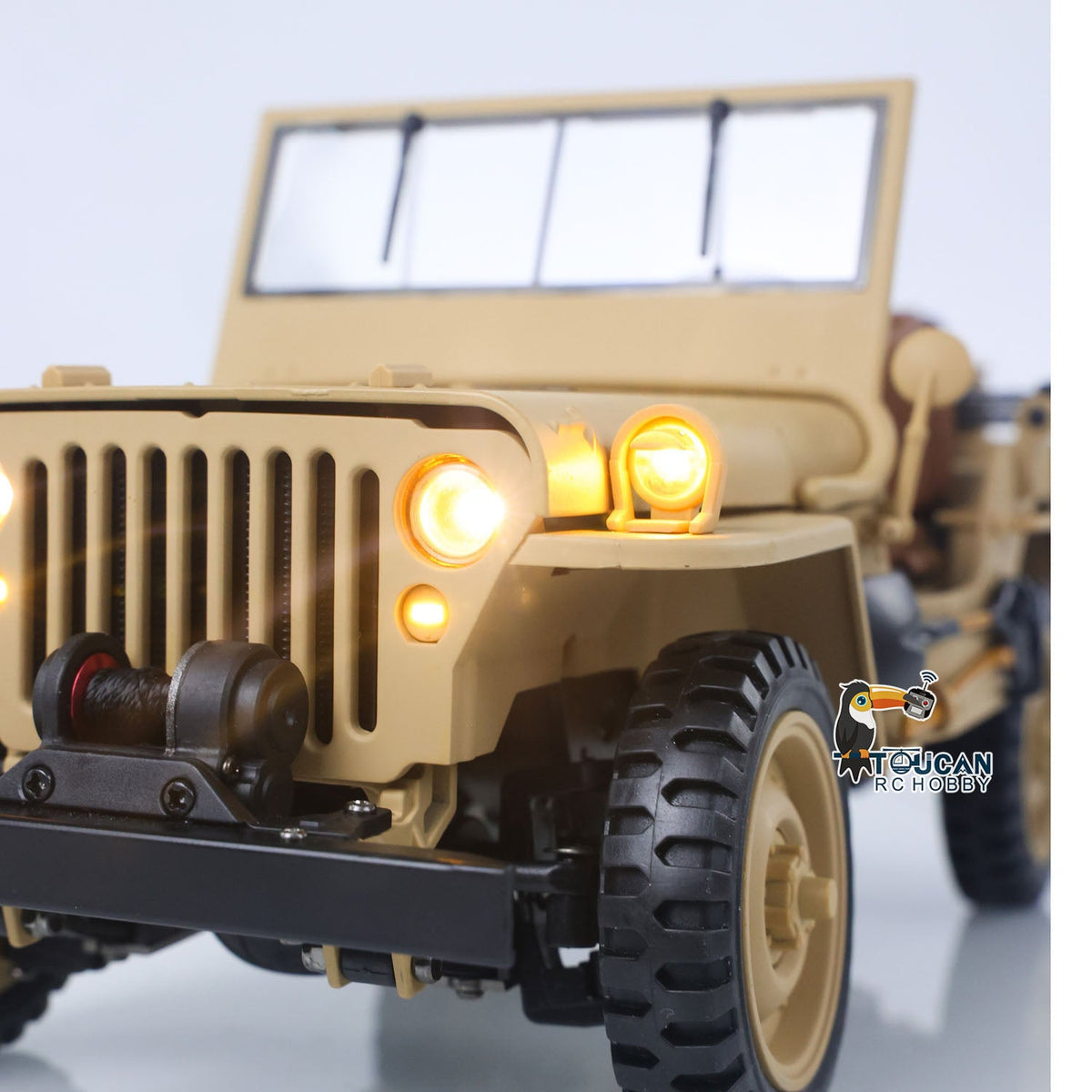 HG 1/14 4x4 Elektrischer Militär-LKW HG4 58 Cabrio Geländewagen Kampffahrzeug Ferngesteuertes Auto 2-Gang Licht Sound Motor Modell