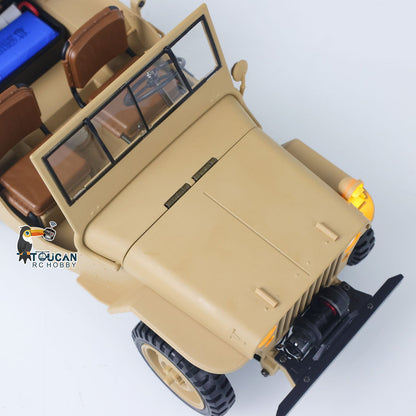 HG 1/14 4x4 Elektrischer Militär-LKW HG4 58 Cabrio Geländewagen Kampffahrzeug Ferngesteuertes Auto 2-Gang Licht Sound Motor Modell