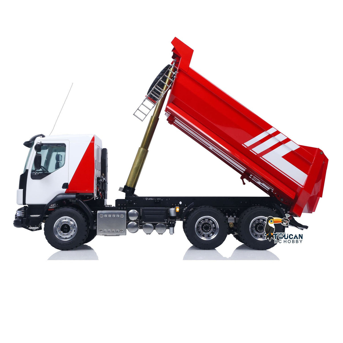 TOUCAN RC HOBBY LESU Z0032 1/14 Metal Hydraulic RC Dump Truck 2 Speed Transmission Differential Lock Axles Sound Light for Engineering Vehicle Enthusiast