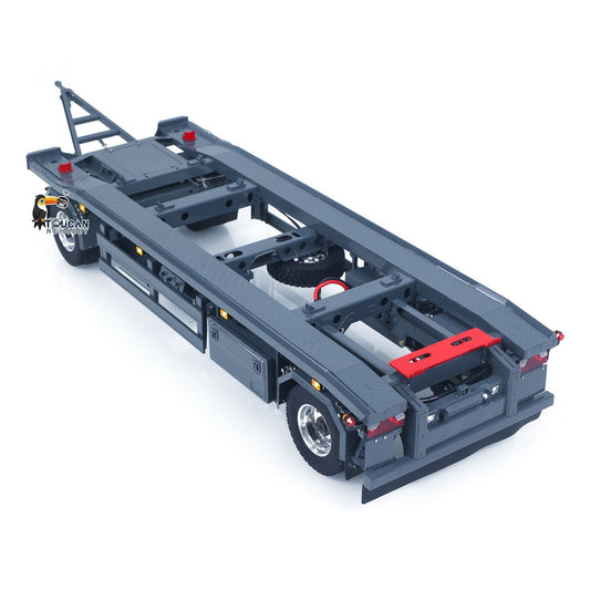 TOUCAN RC HOBBY LESU A0065 1/14 Metal RC Roll Off Trailer with Front Wheel Steerable Light System for Remote Control Tractor Truck Backyard Fun