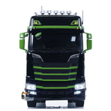 6x6 1/14 Hydraulic RC Dumper Car Metal Roll-Off Full Dump Truck Rear Axle Lifting with 3-speed Transmission Light Sound System