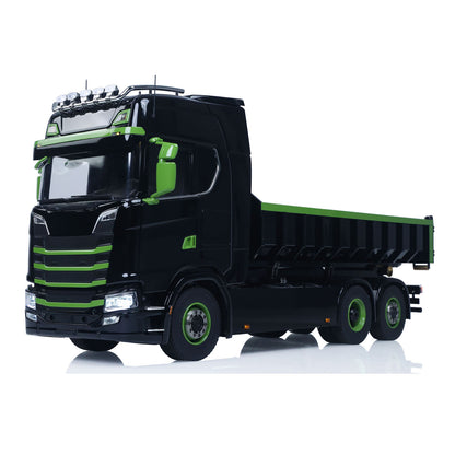 6x6 1/14 Hydraulischer RC-Muldenkipper aus Metall, Abrollkipper mit voller Hinterachse und 3-Gang-Getriebe, Licht- und Soundsystem 