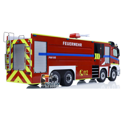 8x4 1/14 RC Feuerwehrauto, ferngesteuerte Sprinklerfahrzeuge, Geräusche, lackiert, zusammengebaut, DIY-Spielzeugauto, Geschenk für Erwachsene und Kinder 