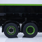 6x6 1/14 Hydraulic RC Dumper Car Metal Roll-Off Full Dump Truck Rear Axle Lifting with 3-speed Transmission Light Sound System