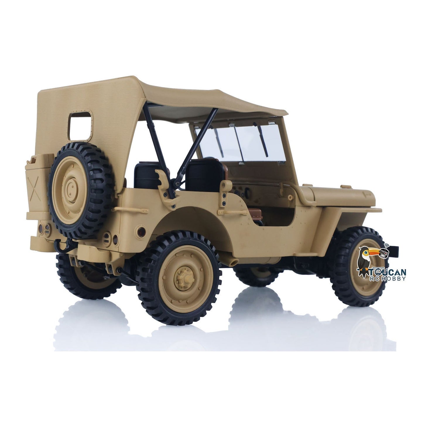 HG 1/14 4x4 Elektrischer Militär-LKW HG4 58 Cabrio Geländewagen Kampffahrzeug Ferngesteuertes Auto 2-Gang Licht Sound Motor Modell
