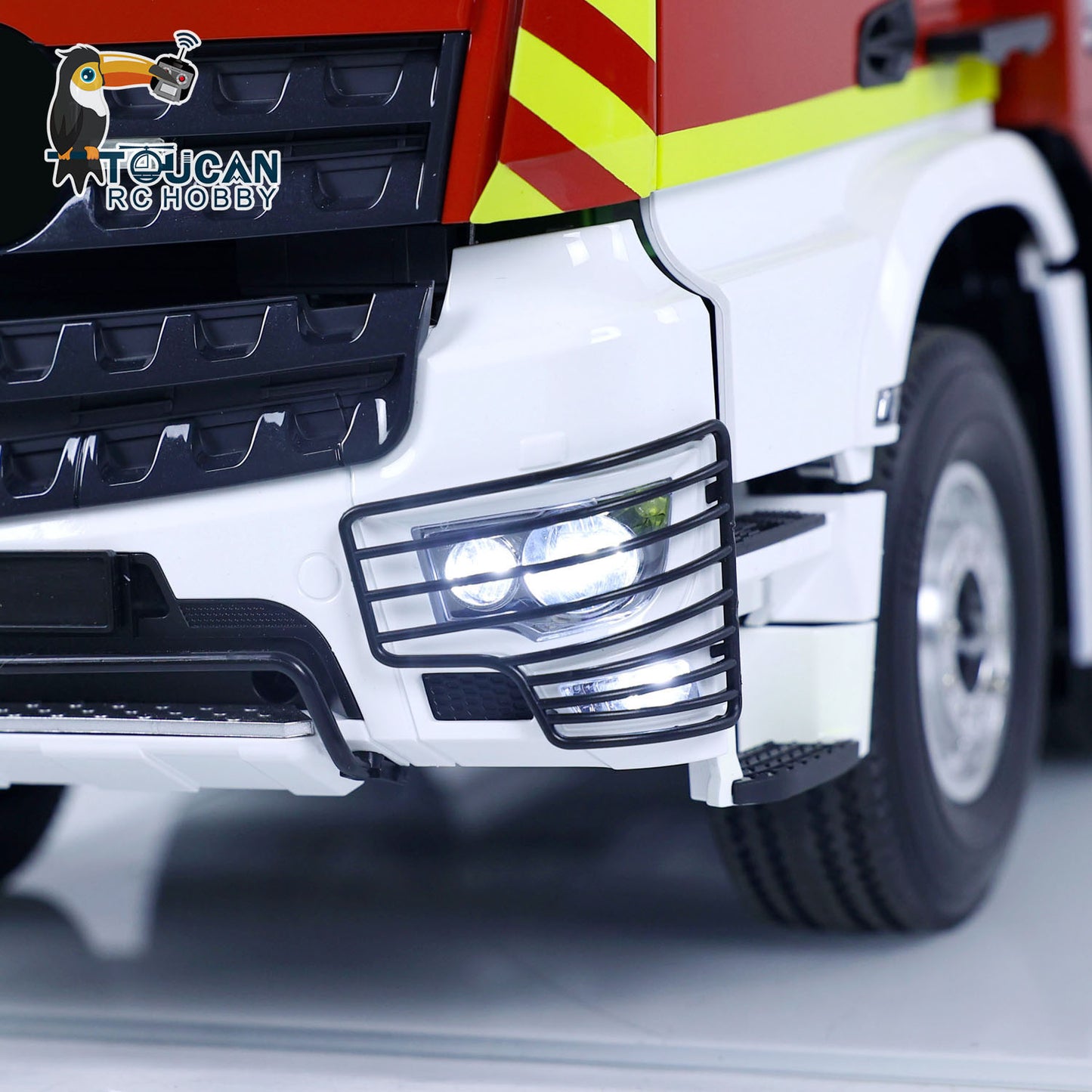 8x4 1/14 RC Feuerwehrauto, ferngesteuerte Sprinklerfahrzeuge, Geräusche, lackiert, zusammengebaut, DIY-Spielzeugauto, Geschenk für Erwachsene und Kinder 