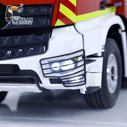 8x4 1/14 RC Feuerwehrauto, ferngesteuerte Sprinklerfahrzeuge, Geräusche, lackiert, zusammengebaut, DIY-Spielzeugauto, Geschenk für Erwachsene und Kinder 