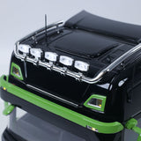 6x6 1/14 Hydraulic RC Dumper Car Metal Roll-Off Full Dump Truck Rear Axle Lifting with 3-speed Transmission Light Sound System