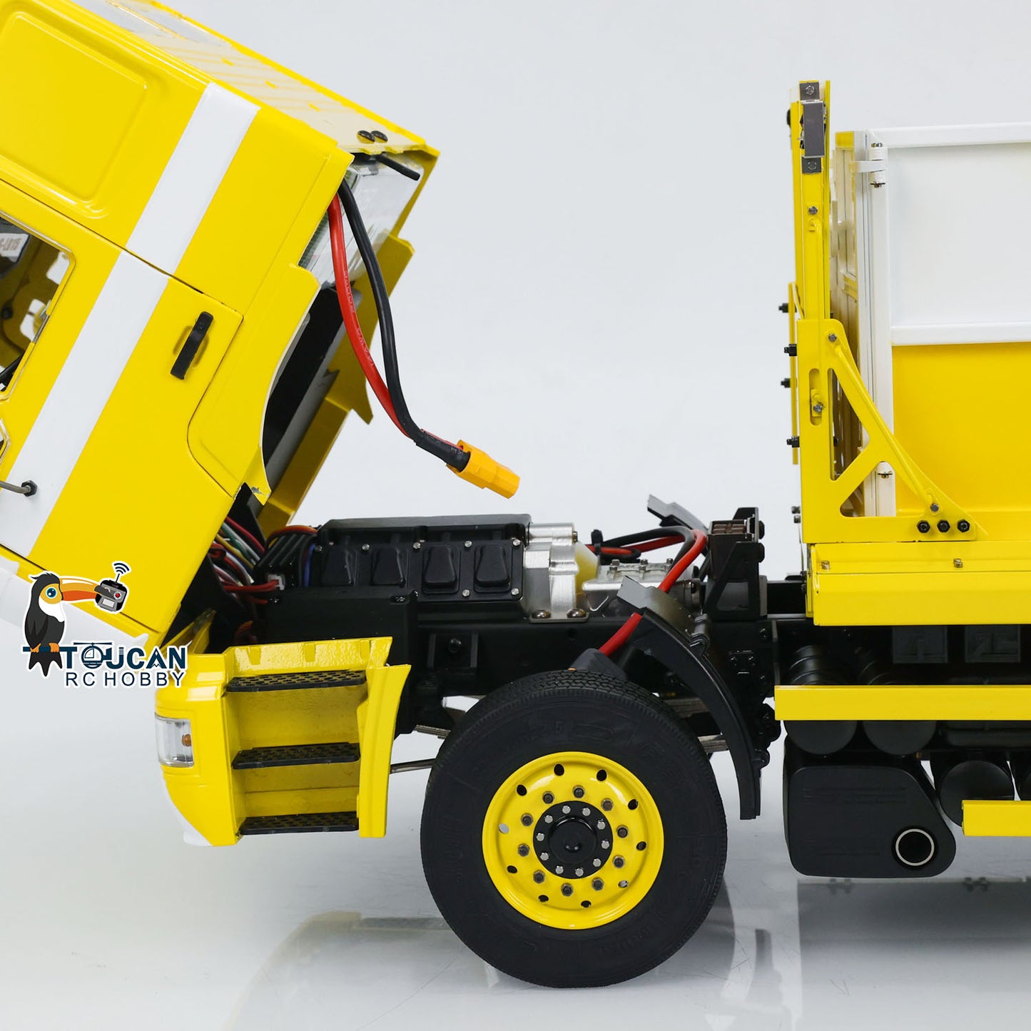 1/14 RC Hydraulischer Absetzkipper VL18U F2000 Metall-Schwingarm Beladenes Muldenkipper-Modell 4-Wege-Umkehrventil 2-Gang-Getriebe Ton Licht