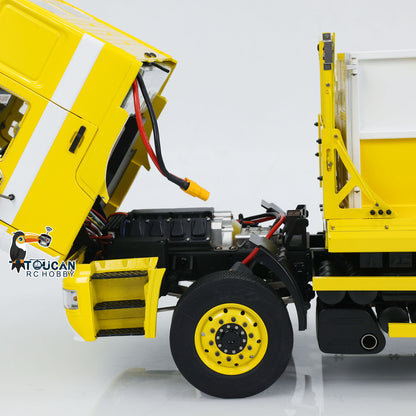 1/14 RC Hydraulischer Absetzkipper VL18U F2000 Metall-Schwingarm Beladenes Muldenkipper-Modell 4-Wege-Umkehrventil 2-Gang-Getriebe Ton Licht