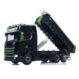 Fast Free Shipping Metal 6x6 1/14 Hydraulic RC Roll Off Dumper Truck Rear Axle Lifting Steering Car Construction Vehicle 3-speed