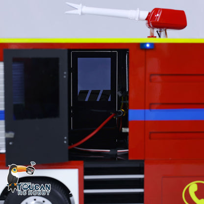 8x4 1/14 RC Feuerwehrauto, ferngesteuerte Sprinklerfahrzeuge, Geräusche, lackiert, zusammengebaut, DIY-Spielzeugauto, Geschenk für Erwachsene und Kinder 