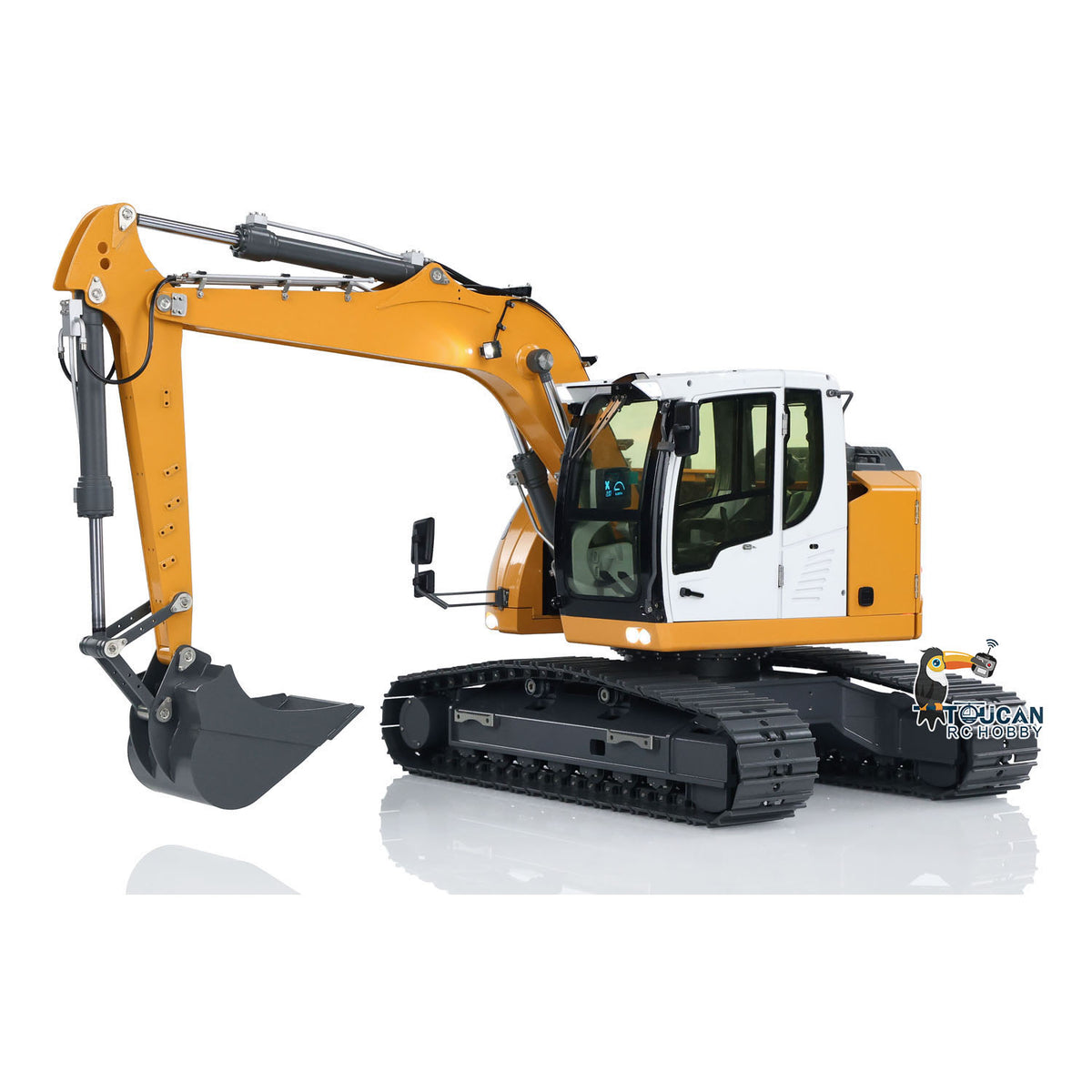 TOUCAN RC HOBBY Fast  Free Shipping 1/14 RC Hydraulic Excavator R920 JDM-208 Metal Remote Control Digger Model Sound Light Simulation Vehicle