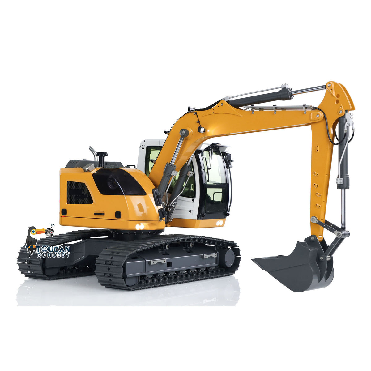 TOUCAN RC HOBBY Fast  Free Shipping 1/14 RC Hydraulic Excavator R920 JDM-208 Metal Remote Control Digger Model Sound Light Simulation Vehicle
