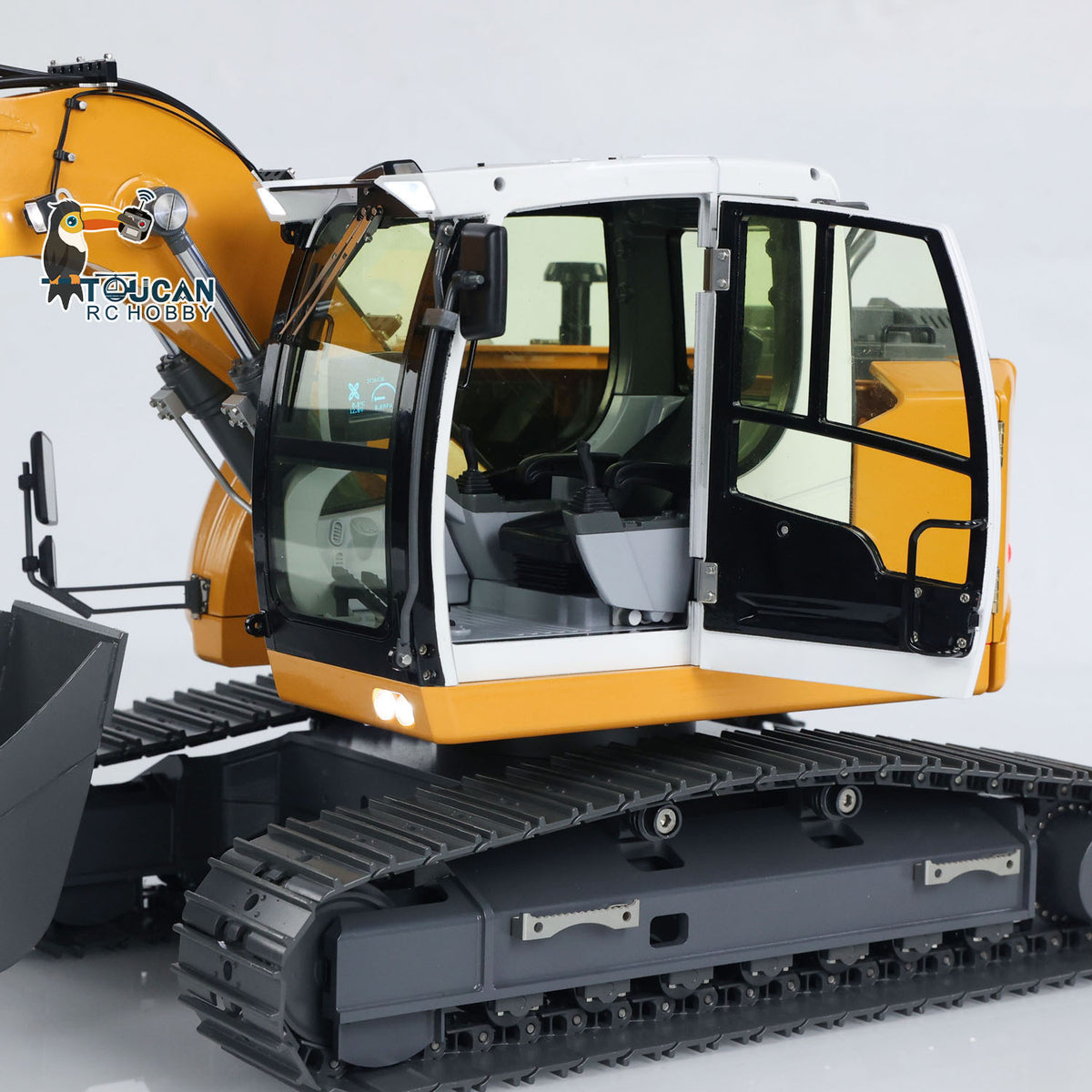 TOUCAN RC HOBBY Fast  Free Shipping 1/14 RC Hydraulic Excavator R920 JDM-208 Metal Remote Control Digger Model Sound Light Simulation Vehicle