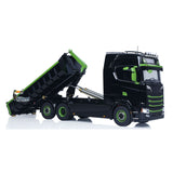 Fast Free Shipping Metal 6x6 1/14 Hydraulic RC Roll Off Dumper Truck Rear Axle Lifting Steering Car Construction Vehicle 3-speed