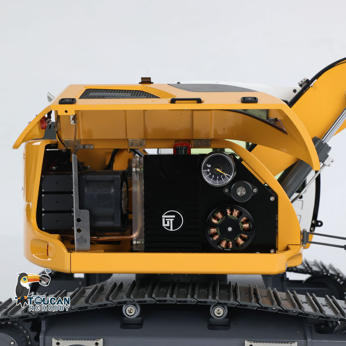TOUCAN RC HOBBY Fast  Free Shipping 1/14 RC Hydraulic Excavator R920 JDM-208 Metal Remote Control Digger Model Sound Light Simulation Vehicle