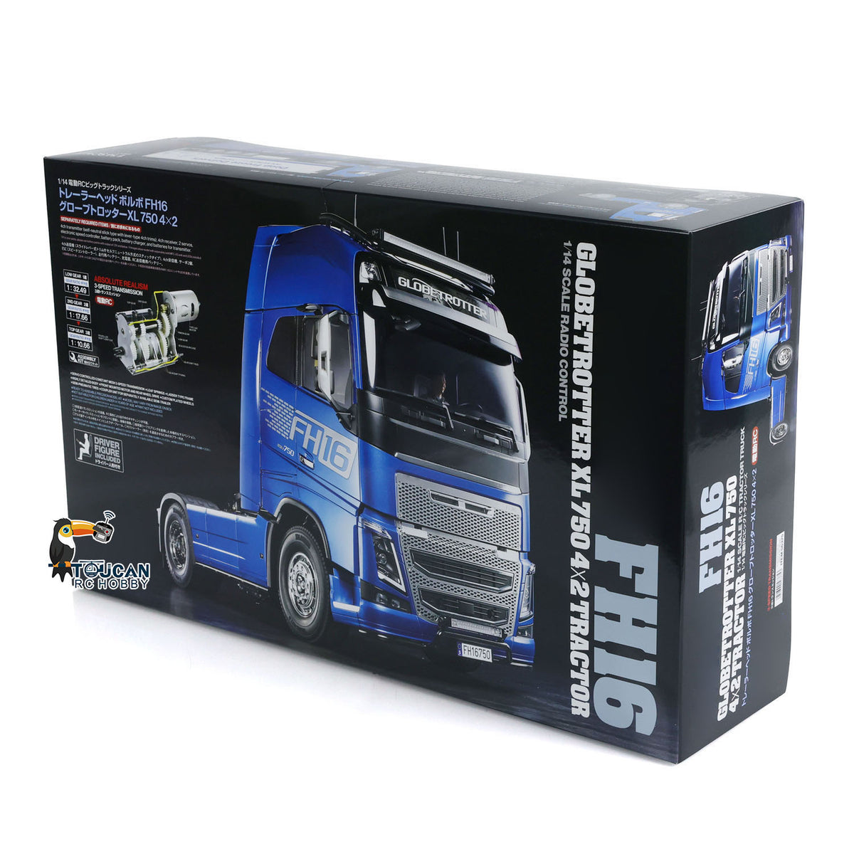 4x2 1/14 RC Sattelzugmaschine 56375 FH16 XL750 3-Gang-Fernbedienungsauto-Modellbausatz Unmontiert Lackiert Sound-Licht-System