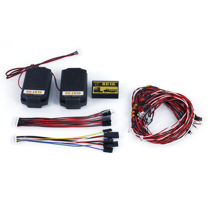 IN Stock CS RC16 LED Light Sound System Set 2PCS 1.5 Inches Speakers for 1/14 RC Tractor Trucks Crawler Off-road Vehicle DIY Parts
