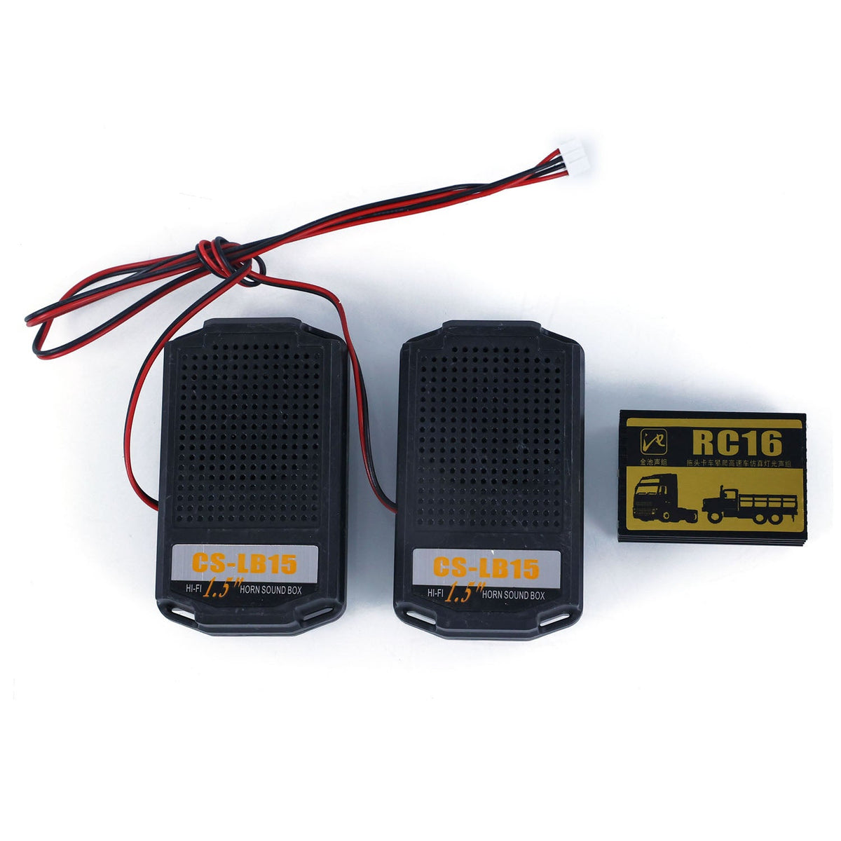 IN Stock CS RC16 LED Light Sound System Set 2PCS 1.5 Inches Speakers for 1/14 RC Tractor Trucks Crawler Off-road Vehicle DIY Parts