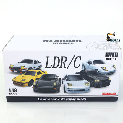 1/18 RC Drift Car LDRC A98 Fernbedienung Rennfahrzeuge Simulation 911 LED Licht Metallgehäuse RTR Batterie 9G Servo USB Ladung