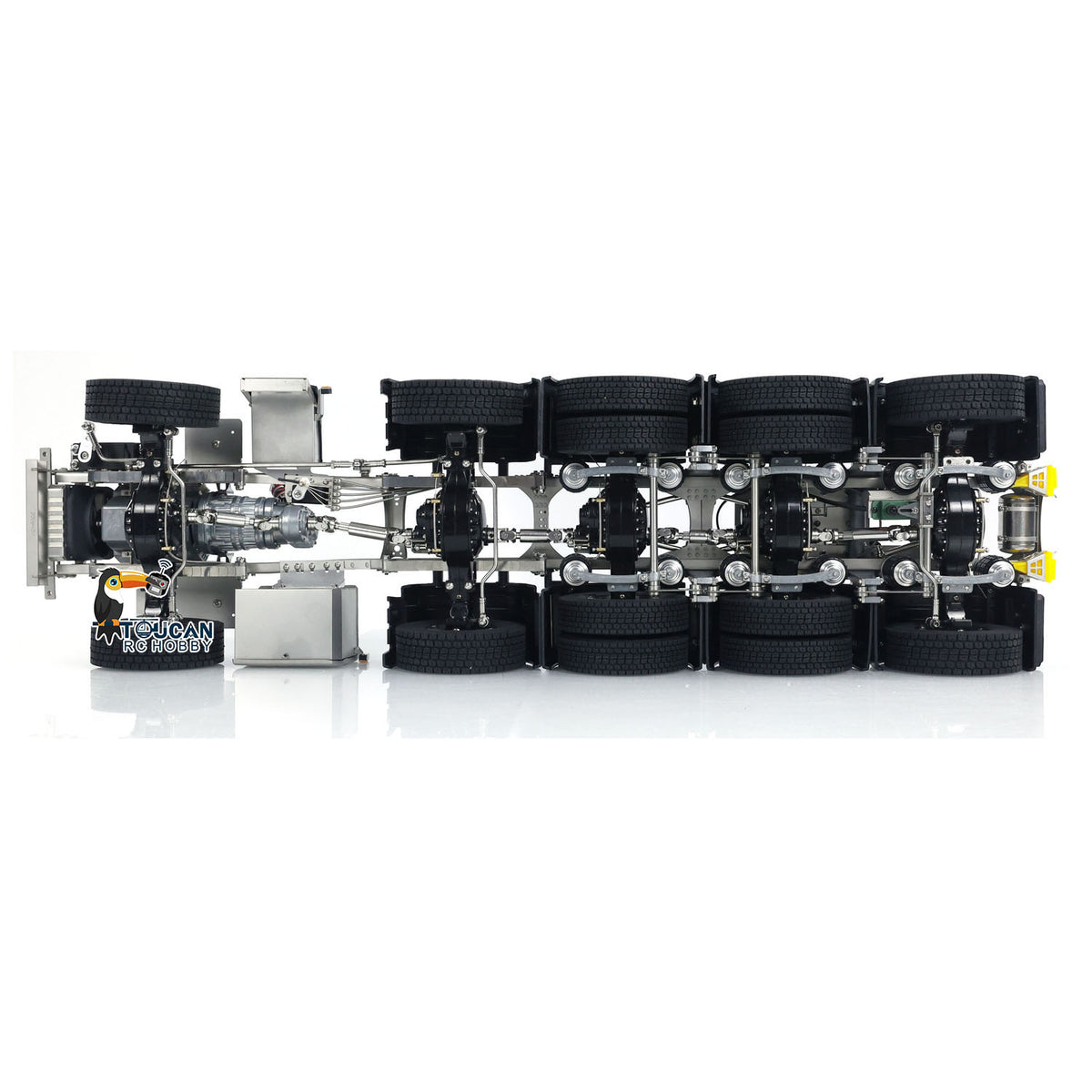 Metall 10x10 Chassis für 1/14 770 RC Traktor Lkw Modell 3-speed Getriebe Differential Sperre Achsen DIY Modell