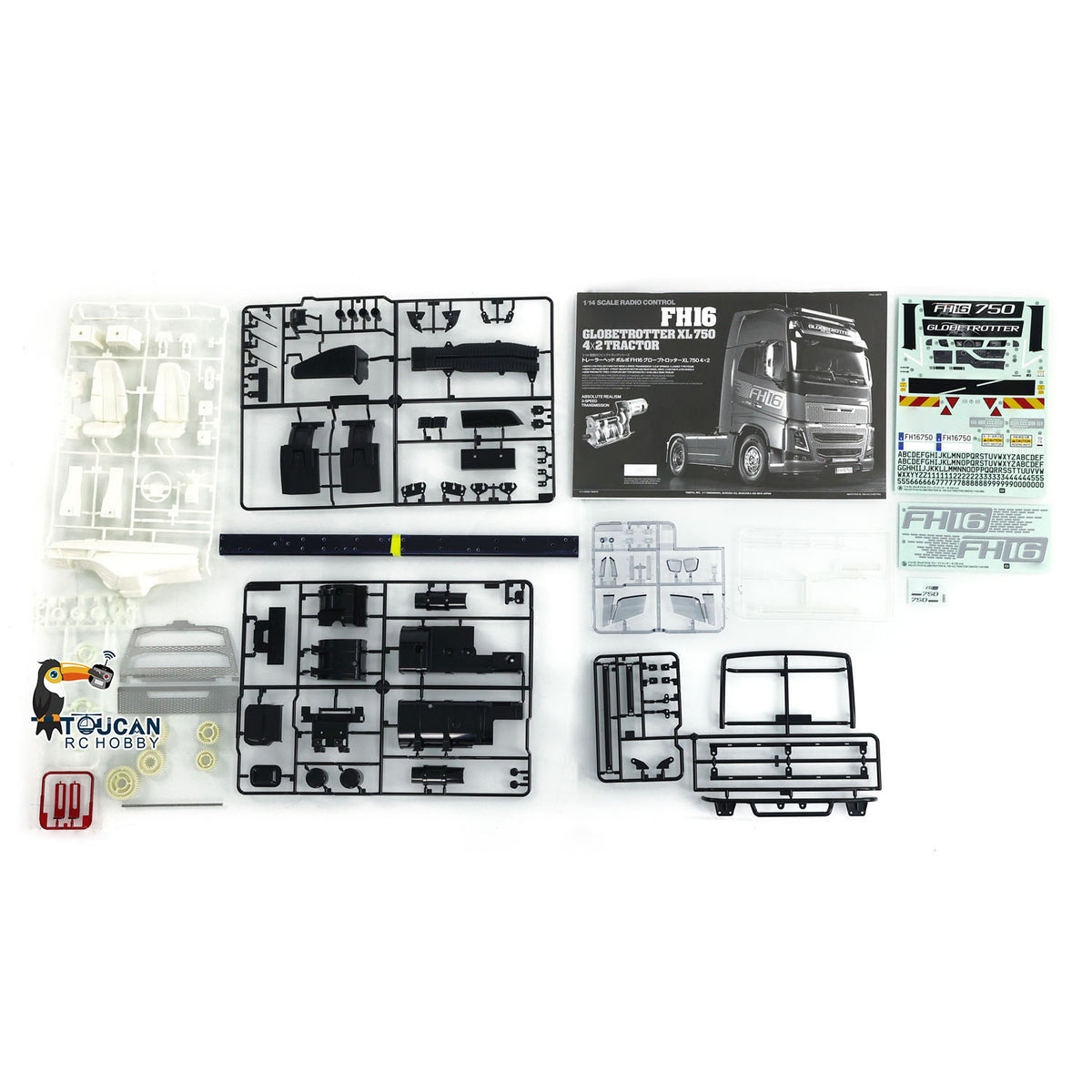 4x2 1/14 RC Sattelzugmaschine 56375 FH16 XL750 3-Gang-Fernbedienungsauto-Modellbausatz Unmontiert Lackiert Sound-Licht-System