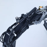 LESU Metal 1/14 Hydraulic 4 Arms RC Excavator MC15 Remote Control Digger Model 15MC 9 Ways Valve Dual Pumps Quick Coupler