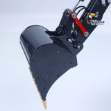 LESU Metal 1/14 Hydraulic 4 Arms RC Excavator MC15 Remote Control Digger Model 15MC 9 Ways Valve Dual Pumps Quick Coupler