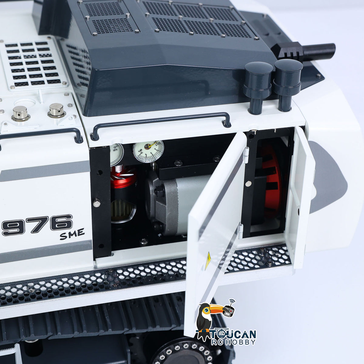 TOUCAN RC HOBBY 1/12 Metal Hydraulic Remote Control Excavator LR976 6CH Valves RC Digger RTR Model Dual Pump Brushless Motor Light Sound System