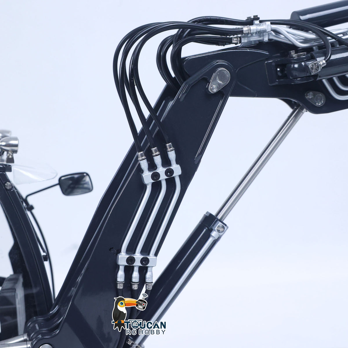 TOUCAN RC HOBBY PROMOTION LESU Metal 1/14 Hydraulic 4 Arms RC Excavator MC15 Remote Control Digger Model 15MC 9 Ways Valve Dual Pumps Quick Coupler