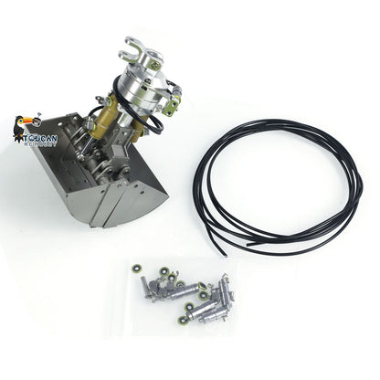 Hydraulische Zweischalengreiferschaufel aus Metall für 1/14 RC-Krankipper-Auto-Muldenkipper-Modell, zusammengebautes Simulationsfahrzeug, Hobby-Modell, DIY-Teile
