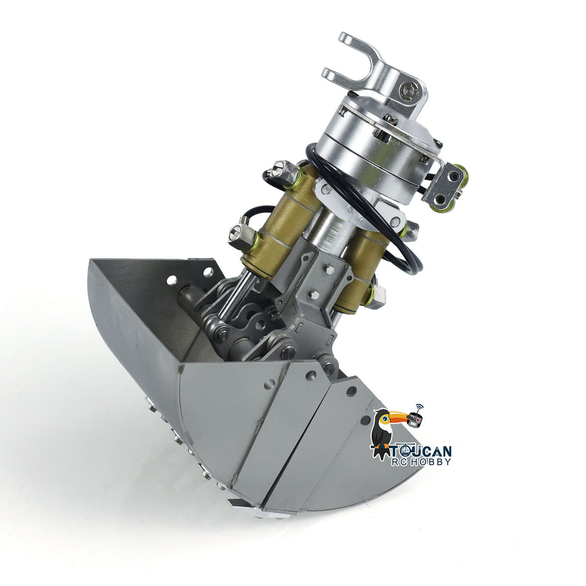 Hydraulische Zweischalengreiferschaufel aus Metall für 1/14 RC-Krankipper-Auto-Muldenkipper-Modell, zusammengebautes Simulationsfahrzeug, Hobby-Modell, DIY-Teile