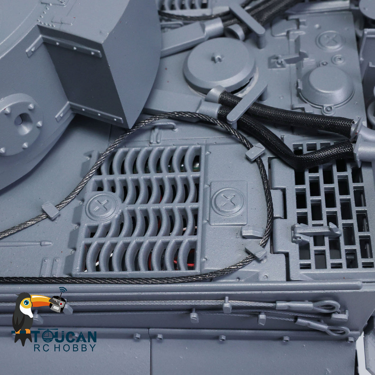Mato 100% Metall 1/16 Grau Deutsch Tiger I Infrarot Version KIT RC Tank 1220 Obere Wanne Chassis Ketten Barrel