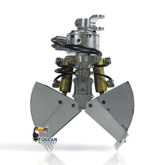Hydraulische Zweischalengreiferschaufel aus Metall für 1/14 RC-Krankipper-Auto-Muldenkipper-Modell, zusammengebautes Simulationsfahrzeug, Hobby-Modell, DIY-Teile