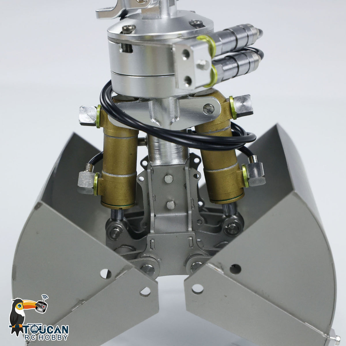 Hydraulische Zweischalengreiferschaufel aus Metall für 1/14 RC-Krankipper-Auto-Muldenkipper-Modell, zusammengebautes Simulationsfahrzeug, Hobby-Modell, DIY-Teile
