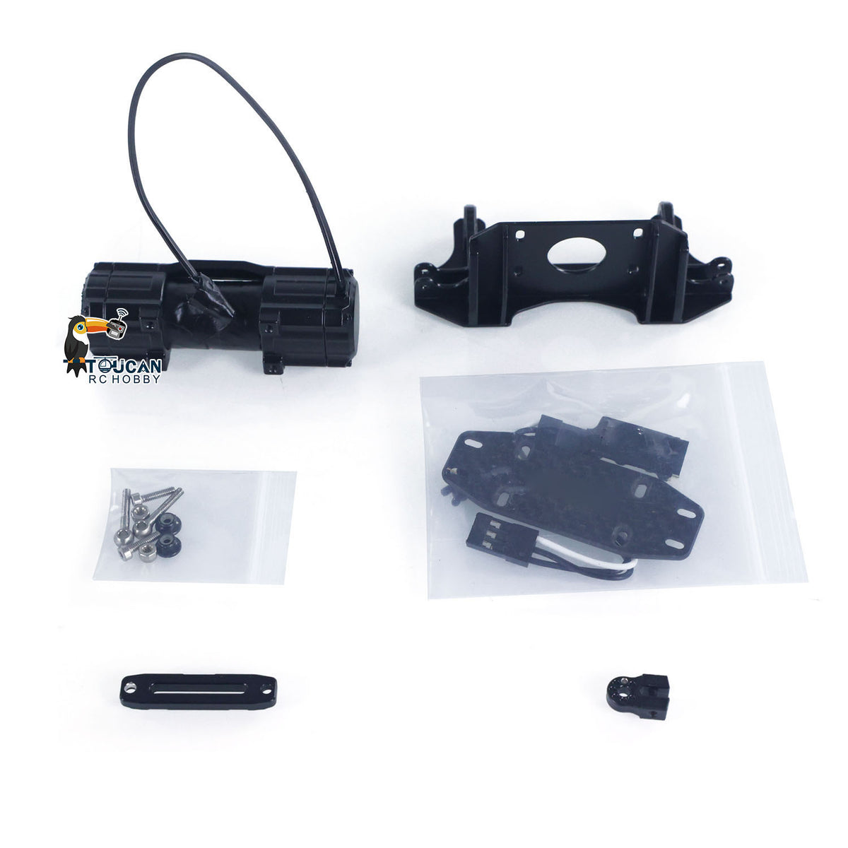 TOUCAN RC HOBBY Customized Metal Front Winch with Rack for LikeRC U535 4X4 1/14 RC Rock Crawler Car Radio Control Off Road Vehicles Model Parts