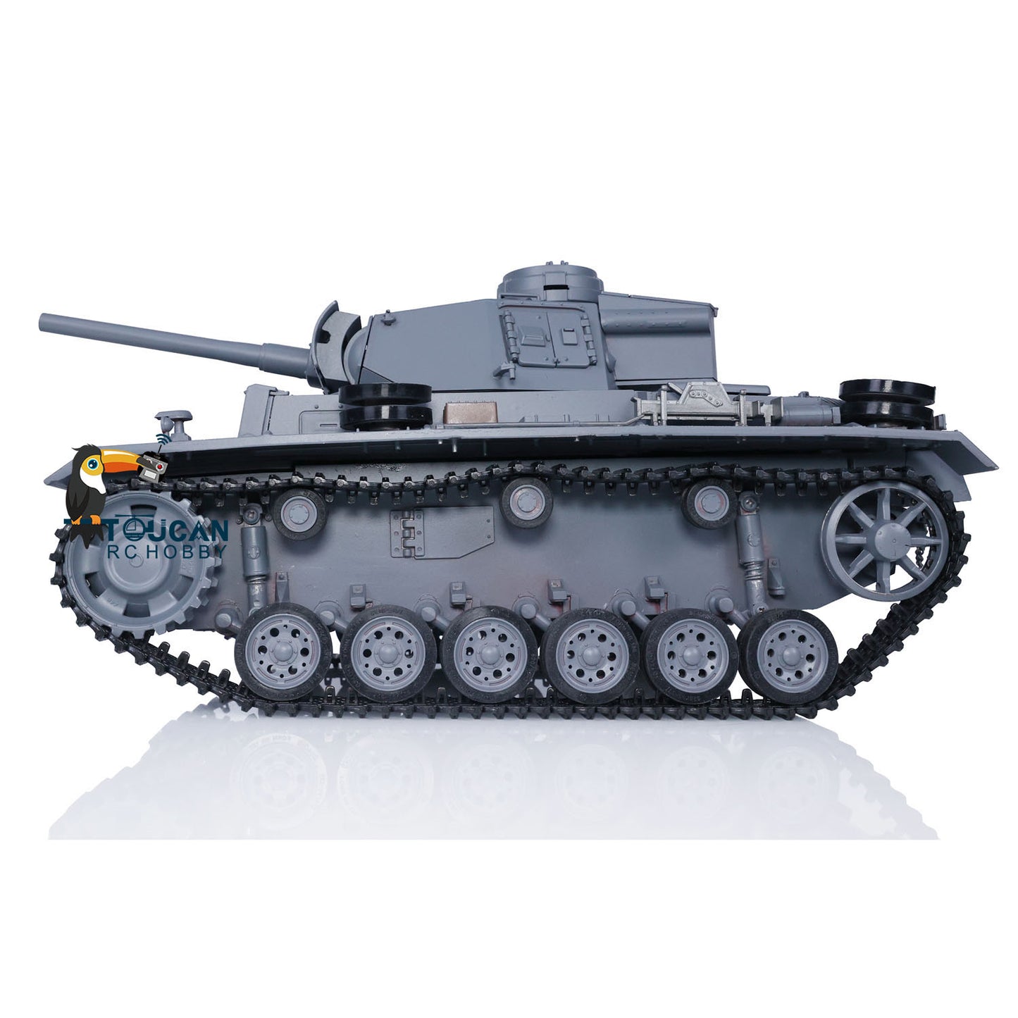 Mato 100 % Metall, Maßstab 1/16, grau, deutscher Panther III, Infrarot-Version, KIT RC-Panzer 1223, Modellrumpf, Antriebsräder, Ketten
