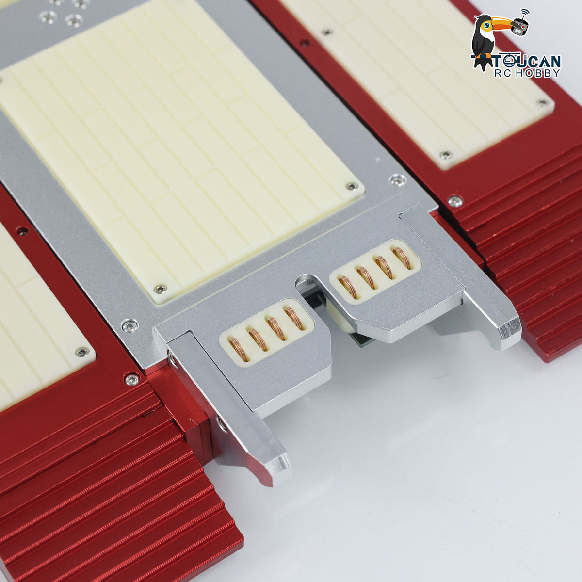 128 cm 1/14 4 Achsen RC Schwerlastanhänger DG-999 CNC Schwanenhalsanhänger für Sattelzugmaschine Zusammengebaut und lackiert MIT Lichtsystem