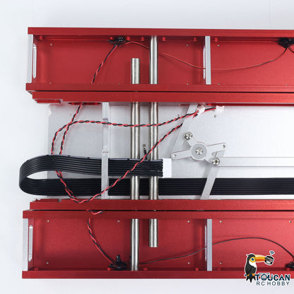 128 cm 1/14 4 Achsen RC Schwerlastanhänger DG-999 CNC Schwanenhalsanhänger für Sattelzugmaschine Zusammengebaut und lackiert MIT Lichtsystem