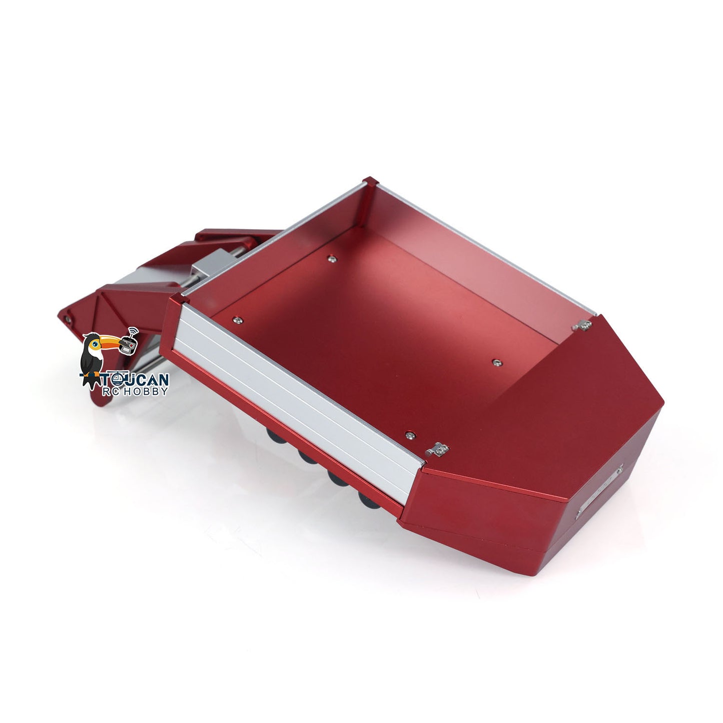 128 cm 1/14 4 Achsen RC Schwerlastanhänger DG-999 CNC Schwanenhalsanhänger für Sattelzugmaschine Zusammengebaut und lackiert MIT Lichtsystem