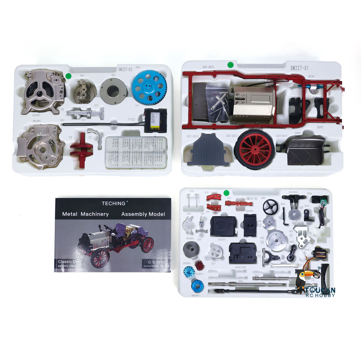 TOUCAN RC HOBBY TECHING Alloy Simulation Engine Classic Car Boutique Display DIY Metal Machinery Cars Model Decorative Kits Works of Art