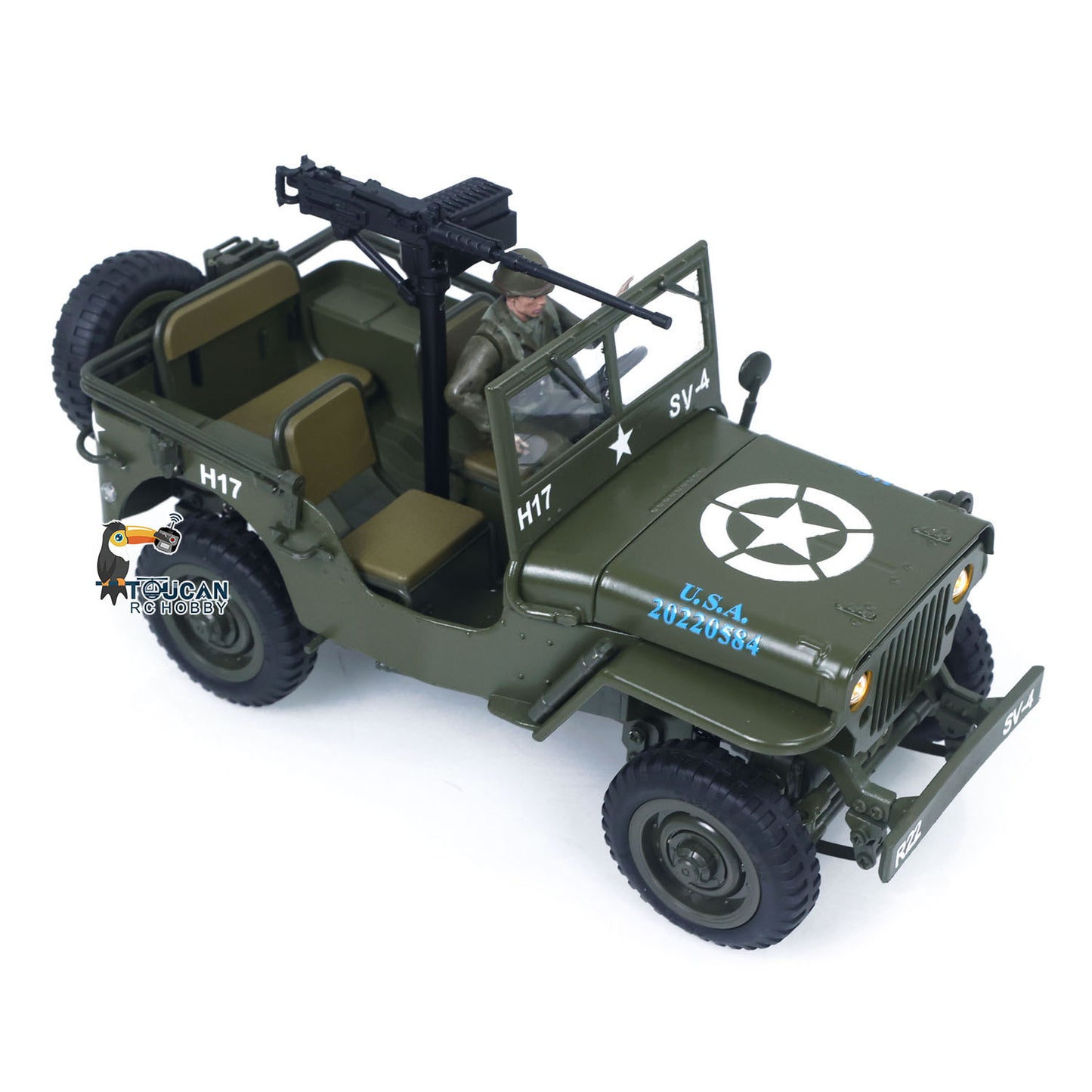 1/16 Remote Control Off Road Vehicle 4*4 Electric RC Military Truck Model Metal Car Shell Drive Shafts Chassis Rail Gears RTR