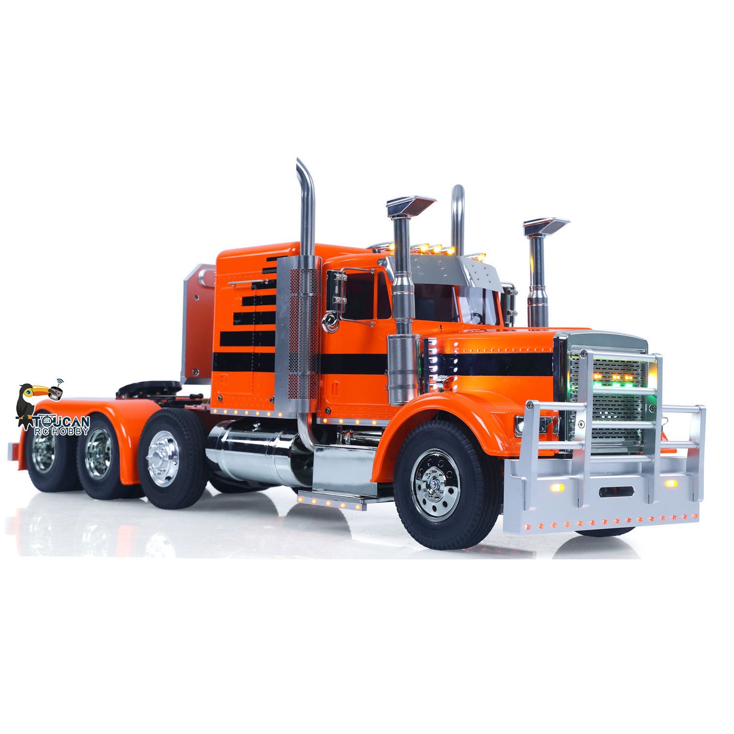 In Stock TOUCAN 1/14 8x4 Tractor Truck 56344 Remote Control Construction Truck Lifting Steering Axle 3-Speed Smoke Unit Light Sound System RTR Model
